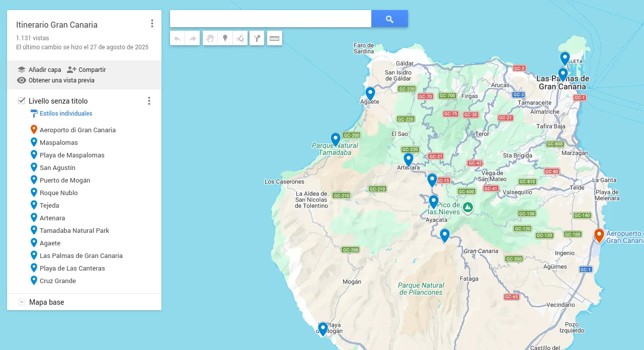 Itinerario Gran Canaria